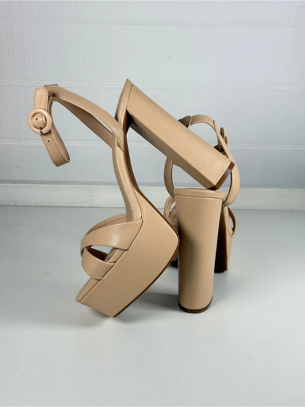 Never worn Gianni Bini Beige Platform Ankle-Strap Sandals